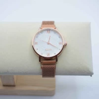 OROLOGIO CINGHIA IN ACCIAIO ROSA CALAMITA E QUADRANTE BIANCO RAGGI