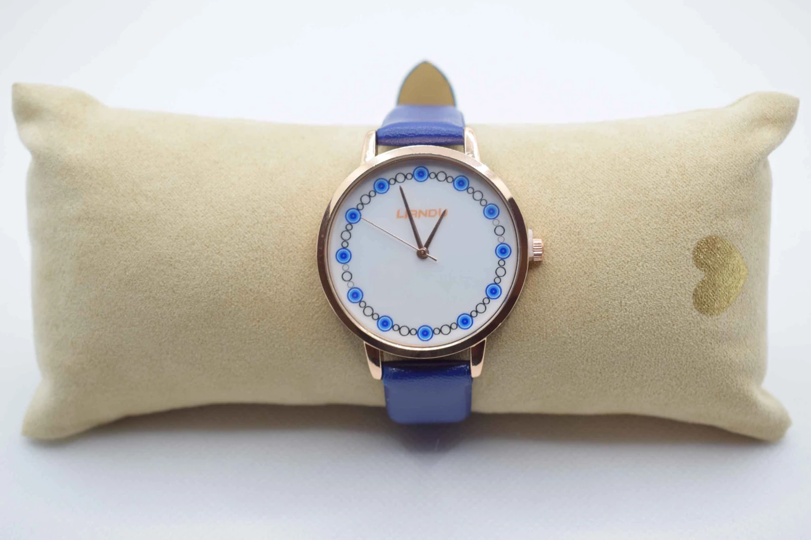 OROLOGIO CINGHIA CUOIO BLU QUADRANTE BIANCO CONTORNO BLU