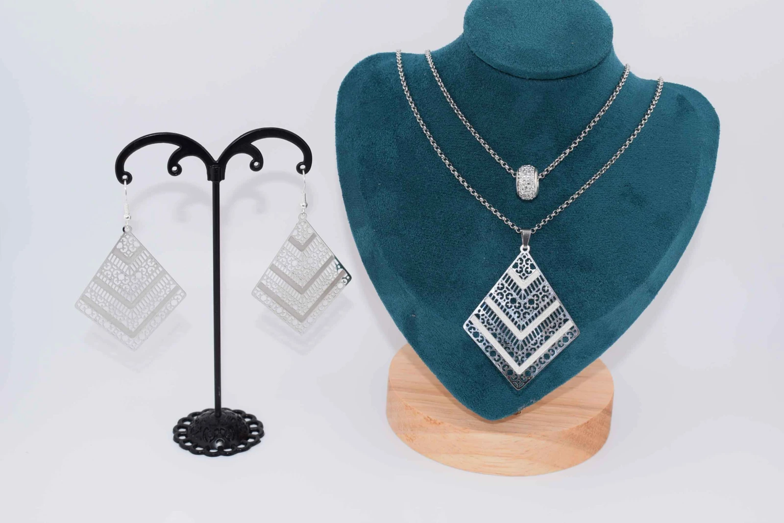 SET ROMBO STRASS ARGENTO (CLL126+RCC112)