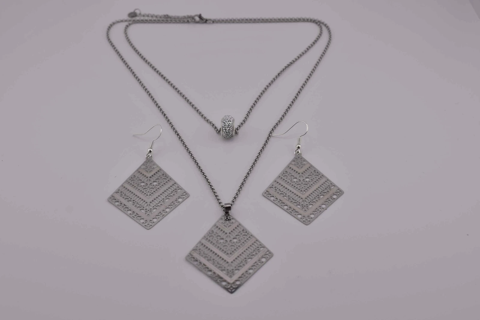 SET ROMBO STRASS ARGENTO (CLL126+RCC112)
