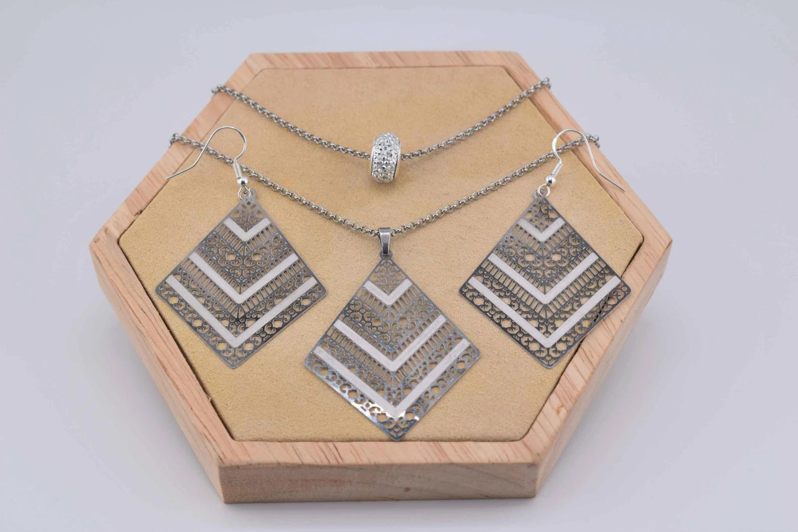 SET ROMBO STRASS ARGENTO (CLL126+RCC112)