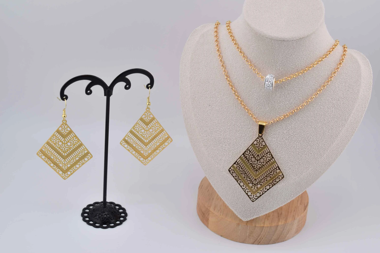 SET ROMBO STRASS ORO (CLL127+RCC113)