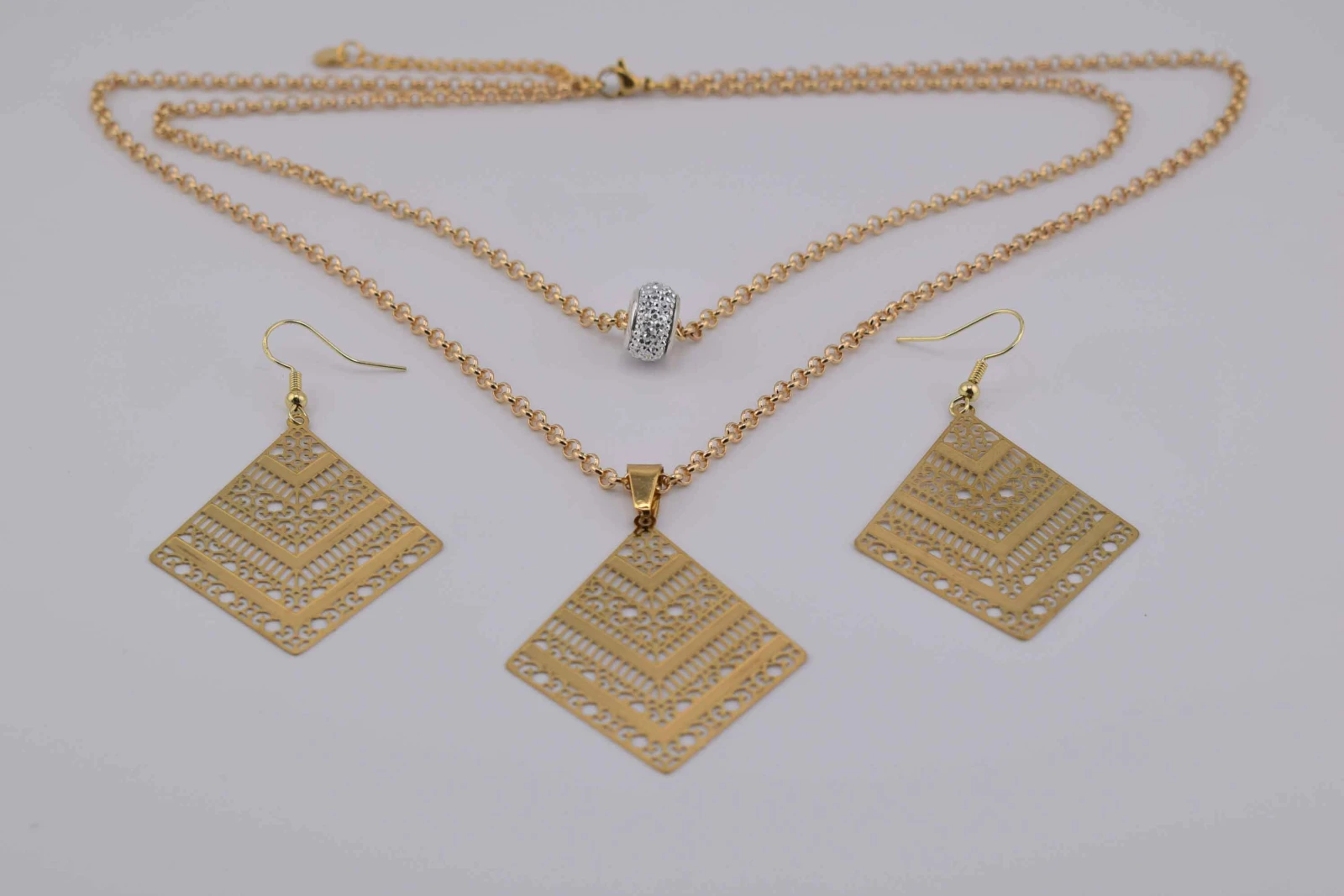 SET ROMBO STRASS ORO (CLL127+RCC113)