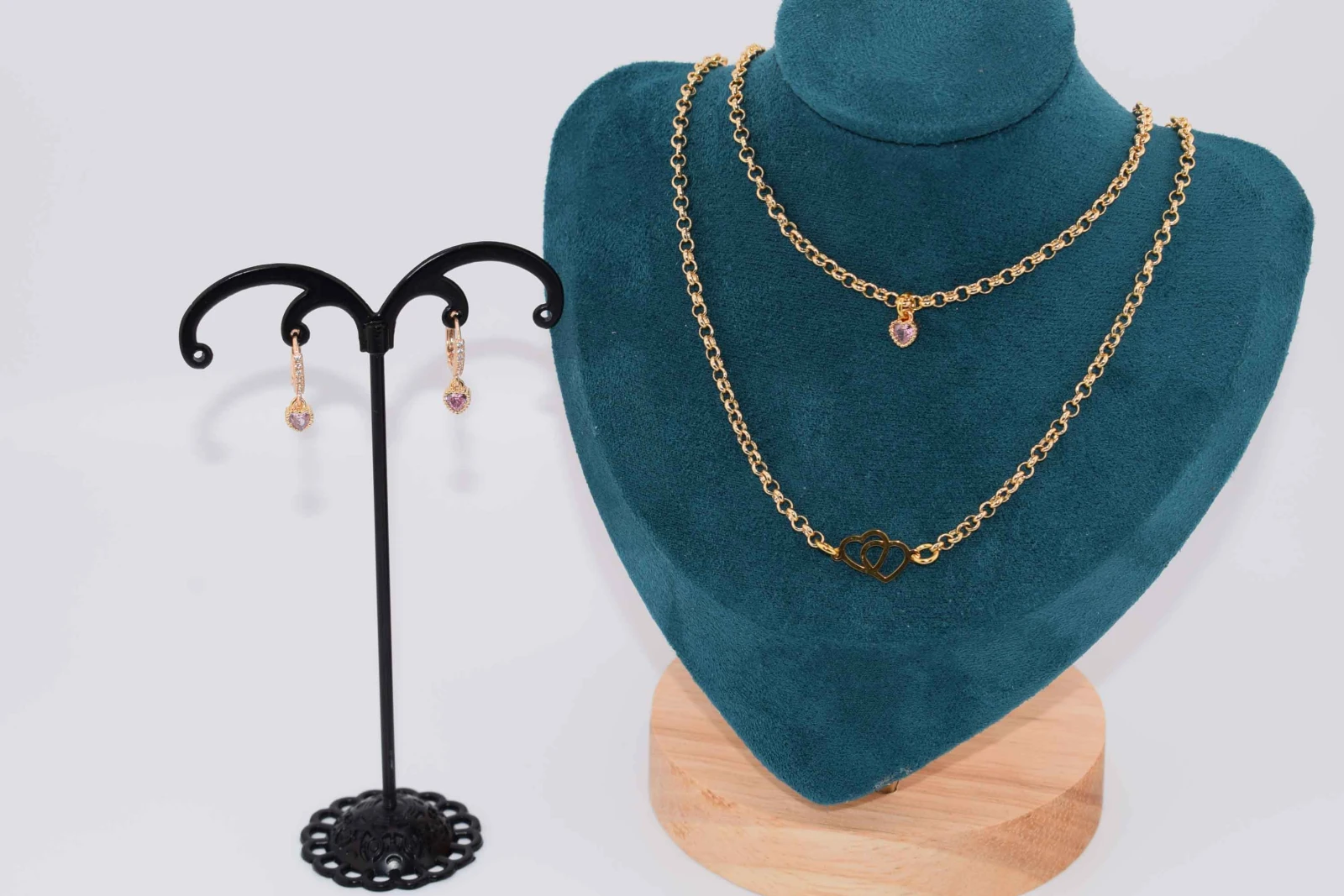 SET CUORE DIAMANTE VIOLA ORO (CLL130+RCC114)