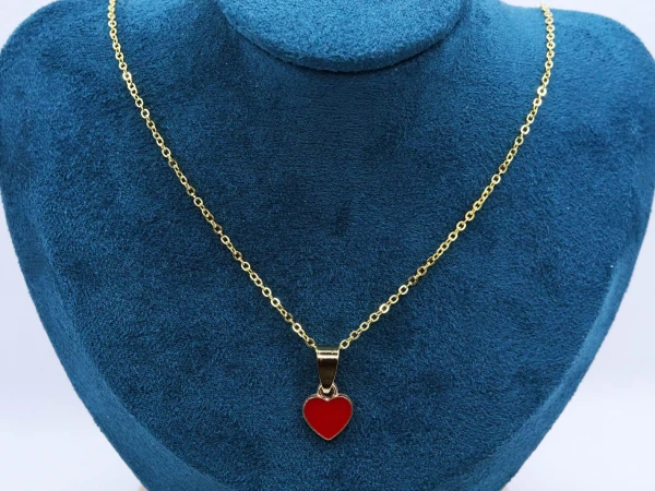 COLLANA CUORE ROSSO SCURO