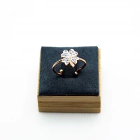 ANELLO ORO ROSA CON QUADRIFOGLIO