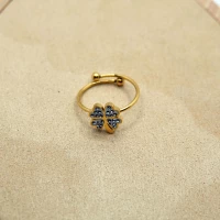 ANELLO ORO GIALLO CON QUADRIFOGLIO