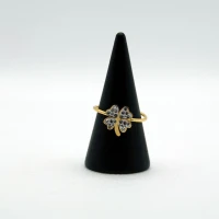 ANELLO ORO GIALLO CON QUADRIFOGLIO