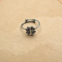 ANELLO ARGENTO CON QUADRIFOGLIO