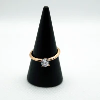 ANELLO SOLITARIO ORO ROSA CON PUNTO LUCE 4