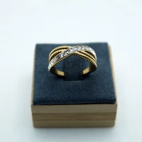 ANELLO ORO GIALLO CON STRASS