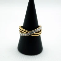 ANELLO ORO GIALLO CON STRASS