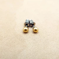 ORECCHINI PERLA GIALLO SCURO PICCOLI