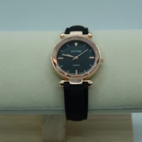 OROLOGIO NERO CON QUADRANTE ORO ROSA