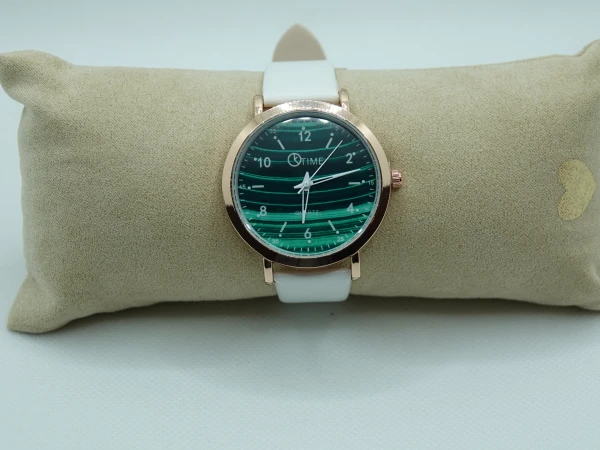 OROLOGIO BIANCO CON QUADRANTE VERDE