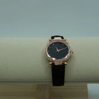 OROLOGIO NERO CON QUADRANTE ORO ROSA 2