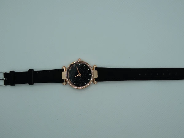 OROLOGIO NERO CON QUADRANTE ORO ROSA 2