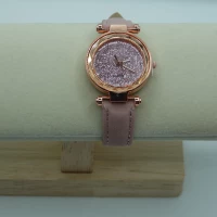 OROLOGIO CON CINGHIA ROSA E QUADRANTE ROSA BRILLANTINATO