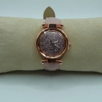 OROLOGIO CON CINGHIA ROSA E QUADRANTE ROSA BRILLANTINATO