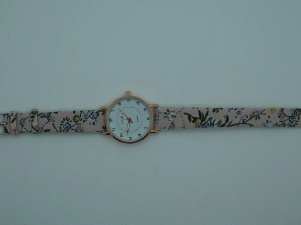 OROLOGIO CON CINGHIA ROSA CON FIORI