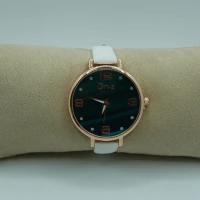 OROLOGIO CON CINGHIA BIANCA E QUADRANTE VERDE SCURO