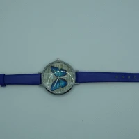OROLOGIO CON CINGHIA BLU E QUADRANTE CON FARFALLA BLU