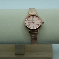 OROLOGIO CON CINGHIA IN ACCIAIO ROSA E QUADRANTE ROSA