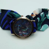 OROLOGIO CON CINGHIA IN TESSUTO BLU SCURO E QUADRANTE BLU SCURO
